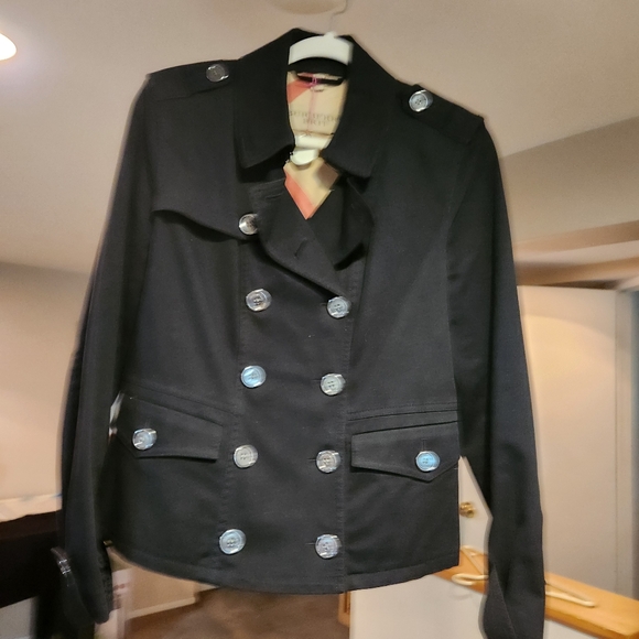 BURBERRY BLACK COTTON JACKET IN EXCELLENT CONDITION ONLY WARN A COUPLE OF TIMES. - Picture 3 of 8